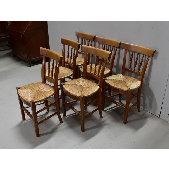 Late 19th Century Dining Chairs in Blonde Cherry, Set of 6 For Sale - Image 3 of 18