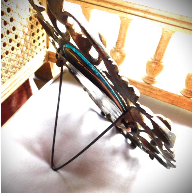 Antique Victorian Metal Openwork Standing Picture Frame For Sale In New York - Image 6 of 12