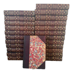 Antique 24 Book Set of 'Complete Works of George Eliot' in Leather-Bound Volumes - By Harper & Brothers