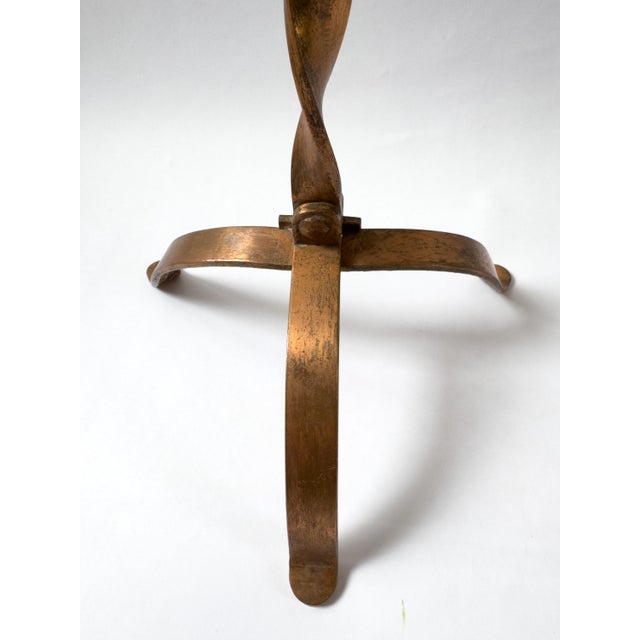 Antique Arts & Crafts Copper Double Pricket Candlestick, C. 1900–1930, Brutalist Style For Sale - Image 13 of 18