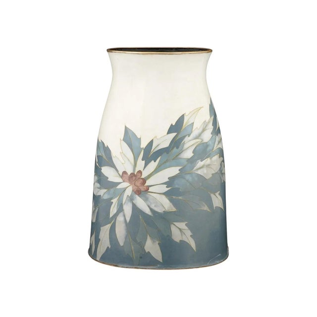 A large Japanese cloisonné enamel vase attributed to Yoshiko Noda, exhibiting a refined and modern aesthetic...