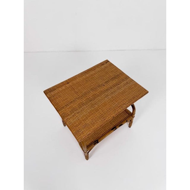 Wood Mid-Century Art Deco Italian Bamboo and Rattan Wicker Coffee Table For Sale - Image 7 of 18