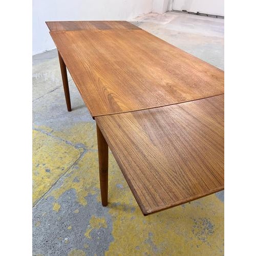 Wood Danish Extendable Teak Dining Table For Sale - Image 7 of 11