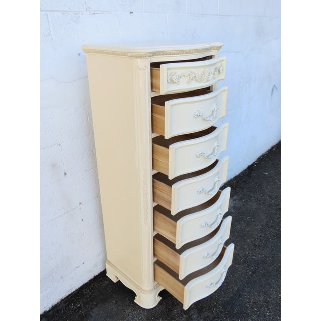 French Painted Tall Narrow Lingerie Jewelry Chest 6321 For Sale - Image 13 of 17