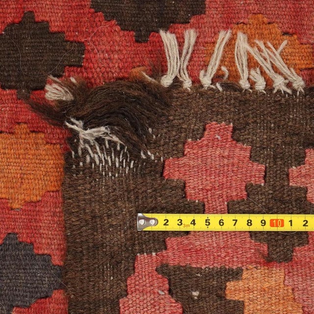 Orange Middle Eastern Kilim Rug in Wool For Sale - Image 8 of 9