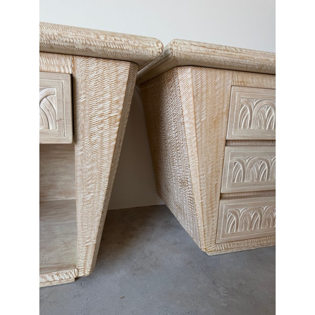 Pair of Organic Hand Carved Wood Nightstands For Sale - Image 10 of 18