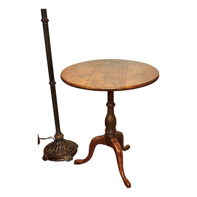 Antique Mahogany Snake-Foot Tripod Candle Table, 19th Century, Regency Tradition For Sale
