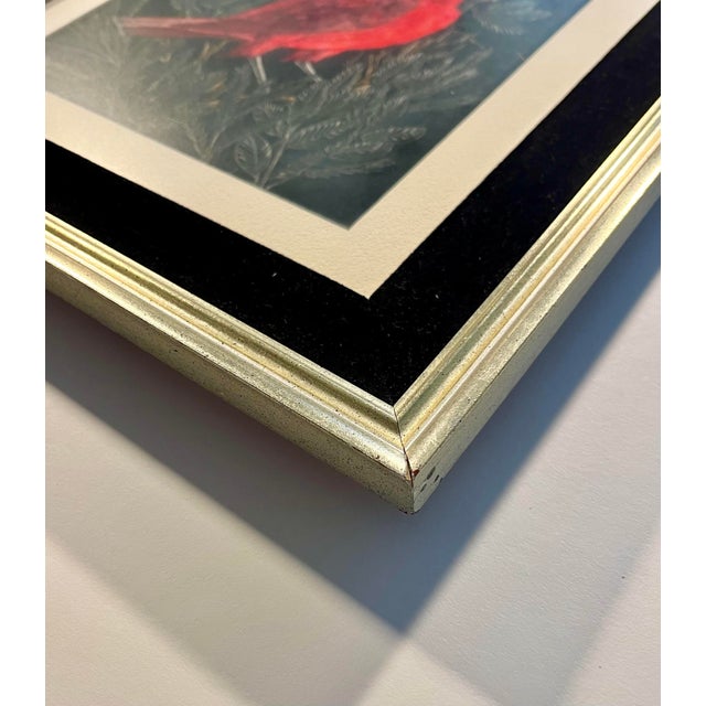 Vintage “Cardinals” Scratch Painting by Richard Reid Mason 18" X 15" For Sale - Image 4 of 5