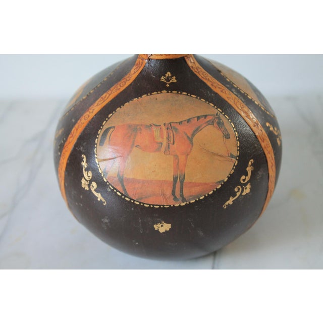 Mid 20th Century Vintage Italian Equestrian Leather Wrapped Liquor Decanter For Sale - Image 5 of 13