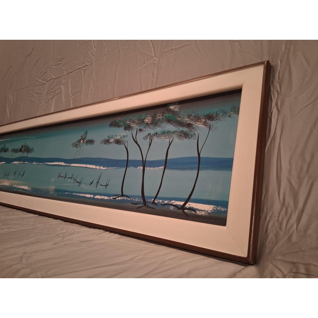 Mid 20th Century Mid Century Modern Carlo of Hollywood Hand Painted Scenery Painting For Sale - Image 5 of 15
