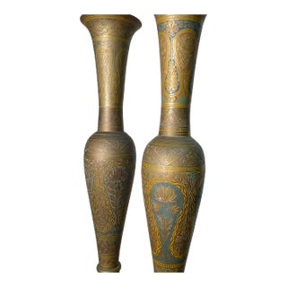 Moroccan 2 Piece Brass Irons For Sale