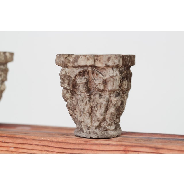 1970s Brutalist Candle Holder With Architectural Medieval-Revival Capitals For Sale - Image 5 of 16