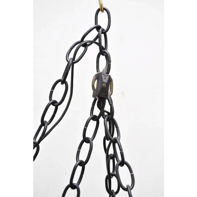 Early 20th Century Antique Durkee Marine Ship Lantern Fixture Red Fresnel Pendant Chandelier (A) For Sale - Image 5 of 12