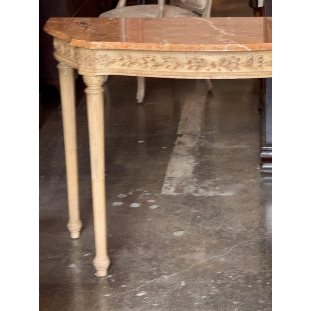 Mid 20th Century Italian Louis XVI Style Console With Rouge Marble Top For Sale - Image 4 of 13