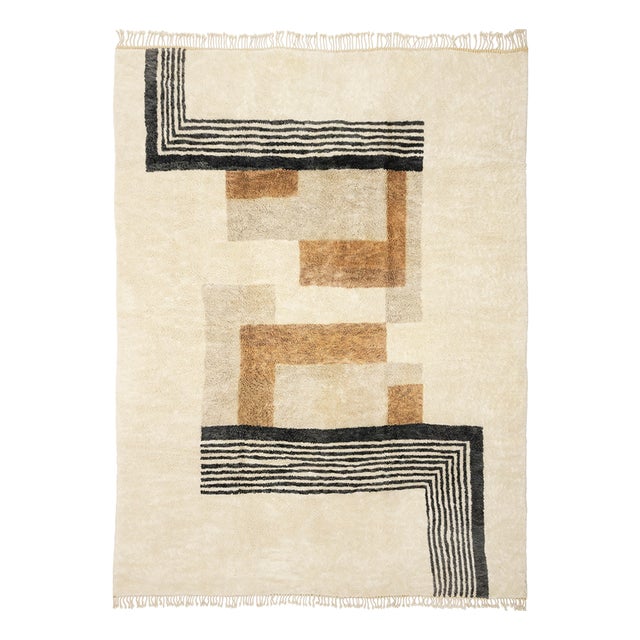 Large Hand-Knotted Wool Premium Rug by Azele Studio For Sale