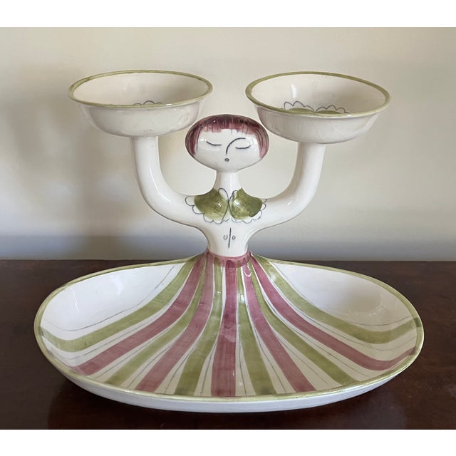 Mid-Century Modern California Pottery Figural Serving Dish by Hedi Schoop Signed & Dated 1961 For Sale - Image 4 of 17