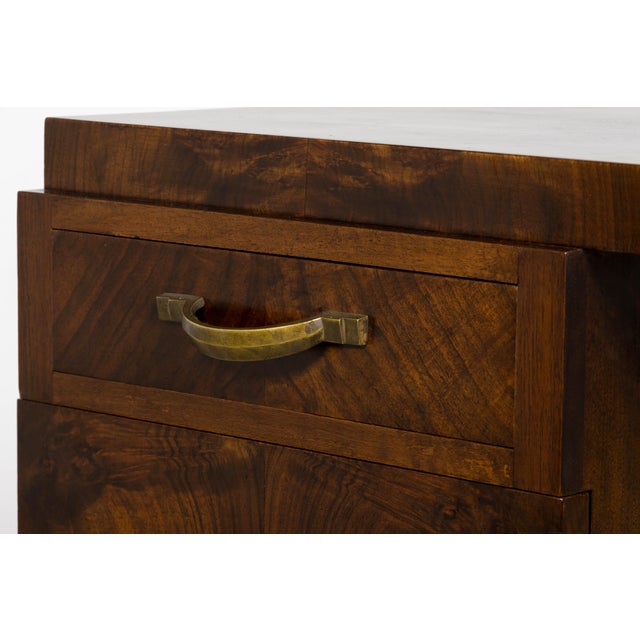 French Art Deco Walnut Burl Pedestal Desk, 1930s For Sale - Image 9 of 18