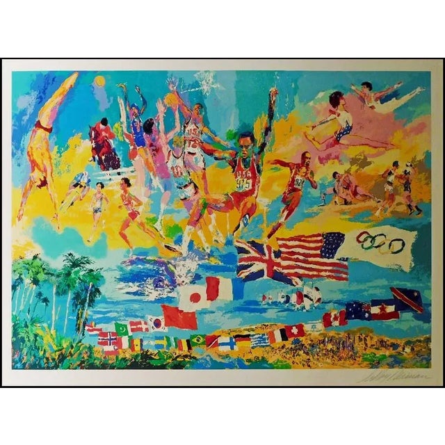 Impressionist LeRoy Neiman "American Gold" Hand Signed & Numbered Olympic Serigraph For Sale - Image 3 of 6