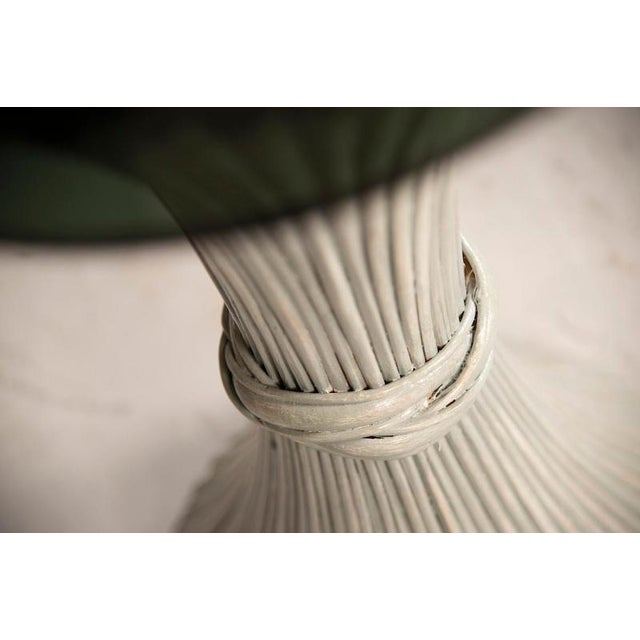 White Painted Bamboo Plant Stands with Black Glass Tops, 1970s, Set of 2 For Sale - Image 13 of 16