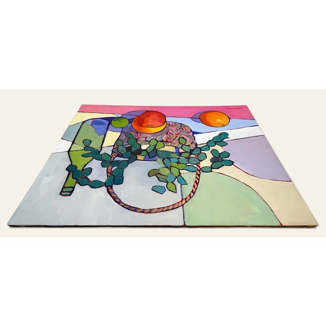 2020s Bubbling Joy – Vibrant Contemporary Still Life With Citrus and Greenery For Sale - Image 5 of 8