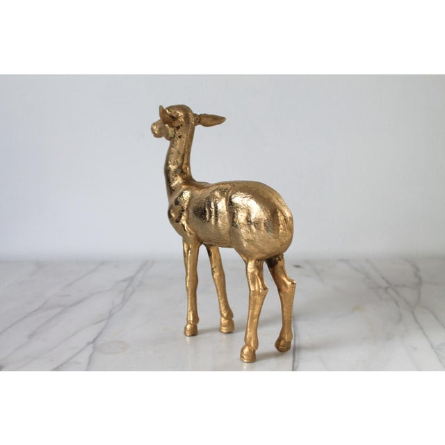 Vintage Italian Brass Deer Figurine For Sale - Image 4 of 13
