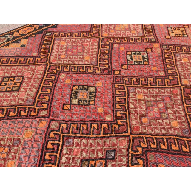 Oversized Vintage Turkish Kilim Rug - 72" X 176" For Sale - Image 4 of 10
