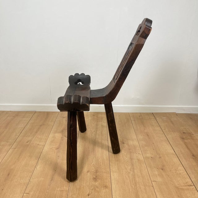 Vintage Brutalist Chairs in Wood, 1950s, Set of 2 For Sale - Image 10 of 17