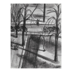 1950s Virginia Spencer Winter Street Drawing