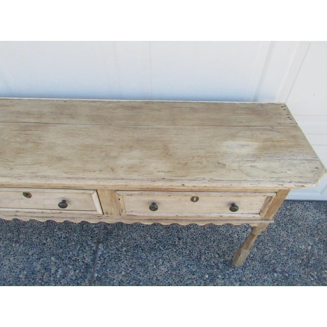 English Country Home Antique English Weathered and Bleached Oak Dresser Base For Sale - Image 4 of 18