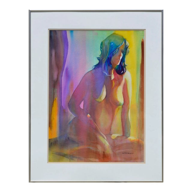 Seated Rainbow Nude Figure by M. E. 'Mike' Bailey For Sale