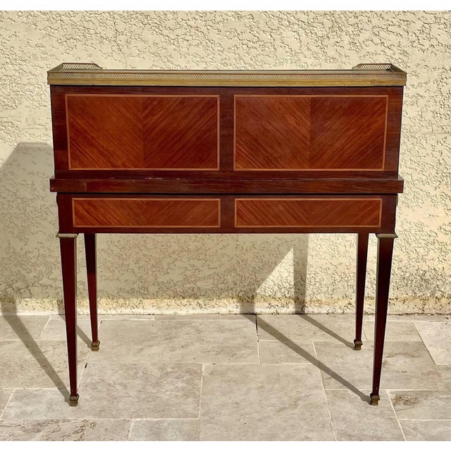 Louis XVI Style Marquetry Desk in Wood For Sale - Image 12 of 13