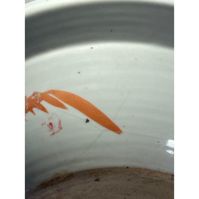 Circa 1915-1920 Early Republic Chinese Kanghxi Style Big Porcelain Bowl 13.5"d For Sale - Image 11 of 14