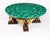 This is a beautiful Empire revival malachite and walnut, patinated ebonised decorated and parcel gilt coffee table, early...