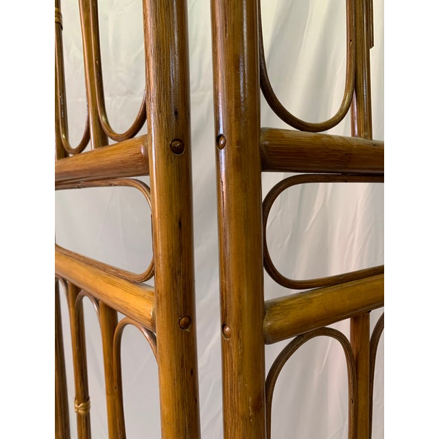 Wood Vintage Rattan 3-Panel Room Divider For Sale - Image 7 of 12