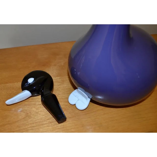 Mid-Century Modern 1950s Duck Decanter Empoli Gio Ponti Cased Glass Purple For Sale - Image 3 of 7