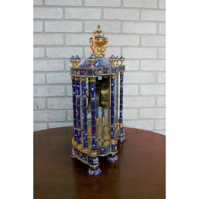 Mid 20th Century Mid Century Chinese Cloisonné Mantel Clock For Sale - Image 5 of 10