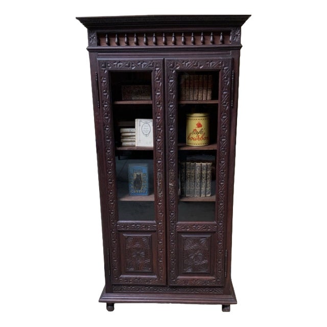 Antique Breton Display Cabinet, 1880s For Sale