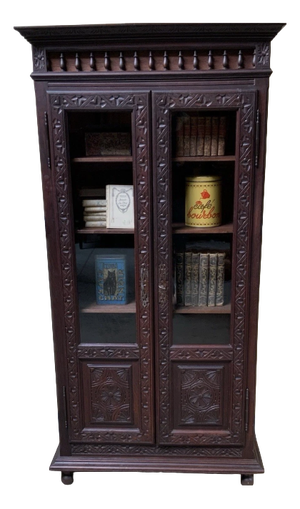 Antique Breton Display Cabinet, 1880s