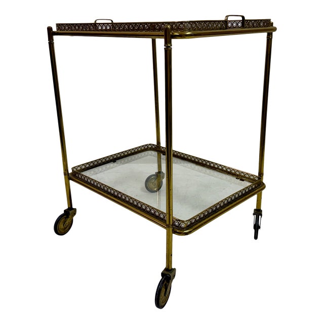 French Brass Drinks Trolley, 1960s For Sale
