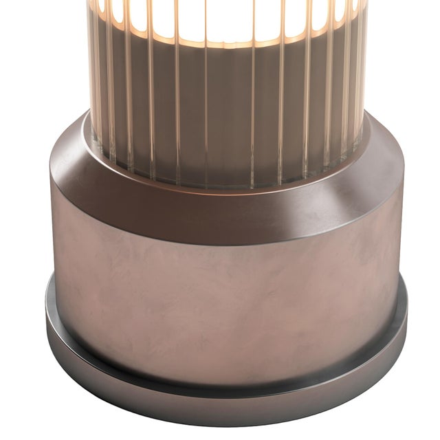 CANDLESTICK Rechargeable Cordless LED Table Lamp, 3-Levels Brightness Touch Sensor Control, Brushed Pewter For Sale - Image 10 of 14