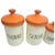 Mid-Century Modern Mid-Century Ceramic Kitchen Canister Set of 4 in Off White and Orange For Sale - Image 3 of 4