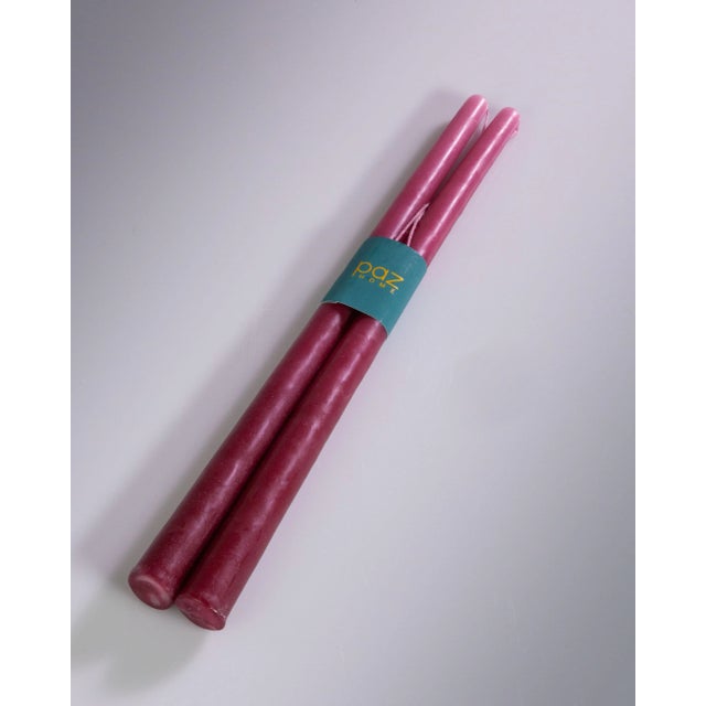 Hand dipped natural dye beeswax candles made in Oaxaca, sold by the pair, Wine For Sale - Image 4 of 4
