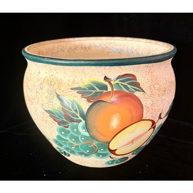 1980s Apple-Motif Ceramic Jardiniere For Sale - Image 6 of 11