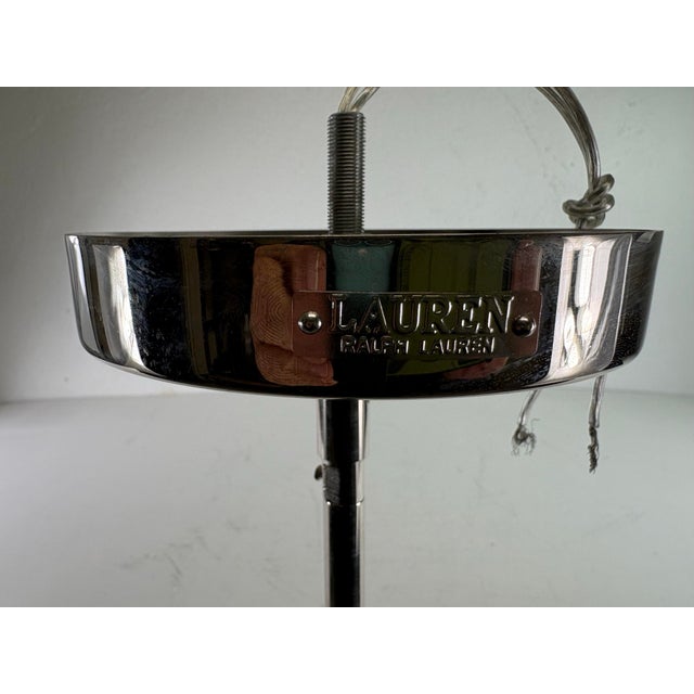 Silver Late 20th Century Ralph Lauren Nickel and Leather Chandelier For Sale - Image 8 of 12