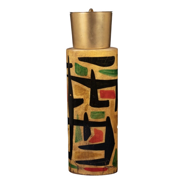Mod. 796D Parchment Thermos with Abstract Decoration by Aldo Tura, 1940 For Sale