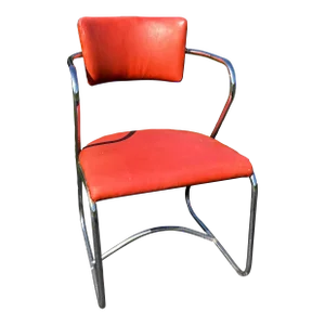 1940s Kem for Lloyd Webber Art Deco Machine Age Chrome Z Lounge Desk Arm Chair