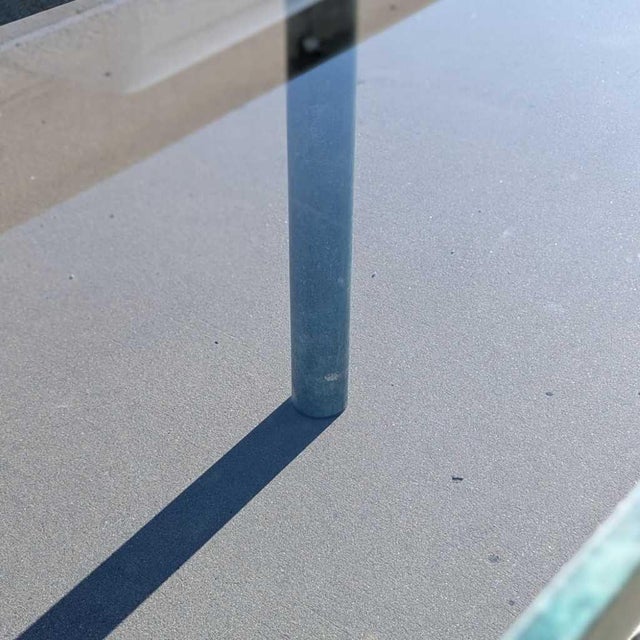 Postmodern Sculptural Metal and Smoked Glass Side Table, 1980s For Sale - Image 9 of 17