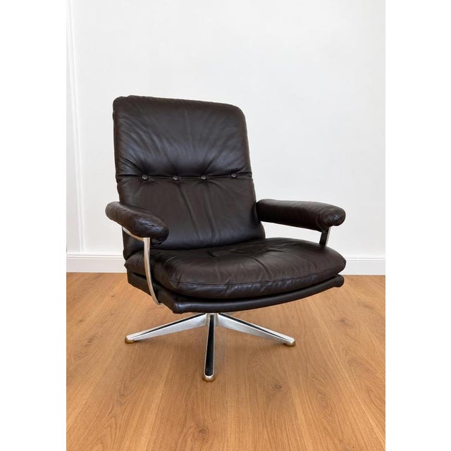 Mid-Century Danish Leather Lounge Chair by Werner Langenfeld, 1970s For Sale - Image 11 of 13
