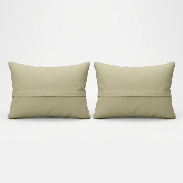 Anatolian Kilim Lumbar Pillow Cover 15'' X 24'' - Set of Two For Sale - Image 4 of 4