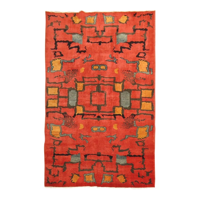 Vintage Turkish Art Deco Rug - 6'10" x 9'11" For Sale